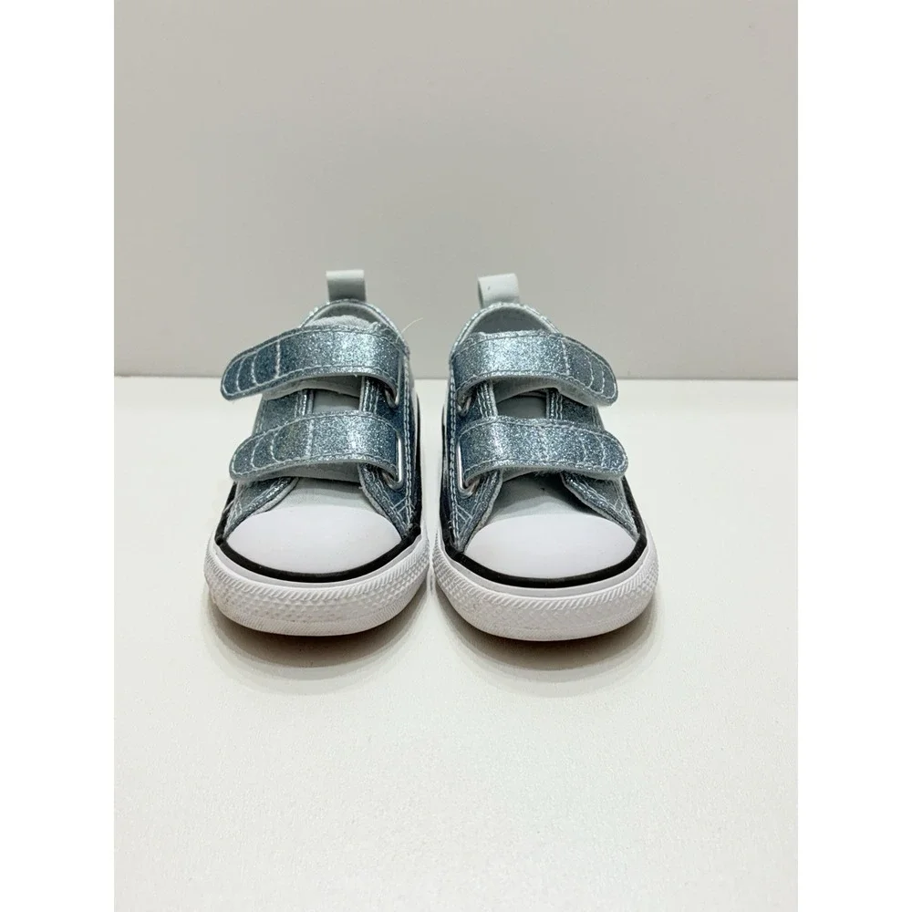 Converse Metallic Glittered Blue Sneakers Size 5c‎ Toddler